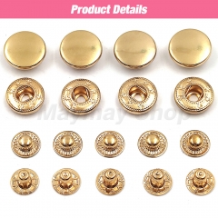 201/203/831/633/655 Snap Fasteners Metal Snaps Press Button Studs For Sewing Clothes Garment Bags Shoes Leathercraft
