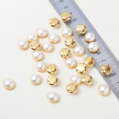 6mm 8mm,10mm,12mm Sew On Pearls For Dresses With Claw Gold/Sliver Claw Rhinestones Round Pearl Button Sew On Stones