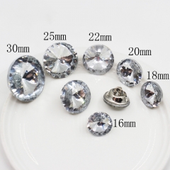 Clear Glass Crystal Rhinestone Button Children Clothing DIY Sewing Craft Decoration Embroidery Supplies Wedding Decorate