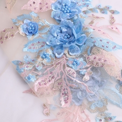 3D Embroidery Lace Flowers Children's Cloth Patches DIY Handmade Decorative Lace Accessories