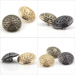 Round Vintage Metal Flower Pattern Buttons For Clothing Sewing Knitting Supplies DIY Decorative Garment Coat Buttons