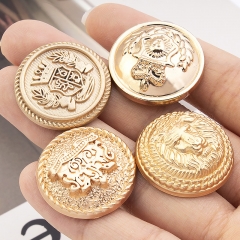Custom Metal Buttons High-end Suit Trench Coat Vintage Golden Round Coat Decorative Button Accessories