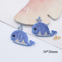 Sea Starfish Octopus Whale Turtle Crab Hippocampus Rhinestone Patches for DIY Clothes Hat Headwear Hair Clips Bow Decor