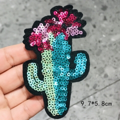 Iron On Patches For Clothing Sequins Flowers Sunflower Sequined Fabric Sequins T shirt Women Patch Clothes Stickers Badge