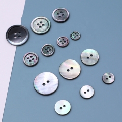 WYSE Round Black Mother of Pearl Shell Button High Quality 2 4 Holes Buttons Decorative Combined Button Sustainable Flatback For garment
