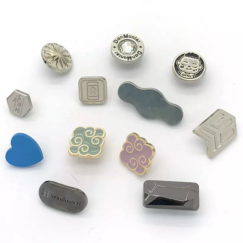 WYSE Spring Snap Fastener Buttons for Garment Accessories Sliver Custom Logo Alloy 4 Parts Buttons Various Shapes Metal Classic EXW