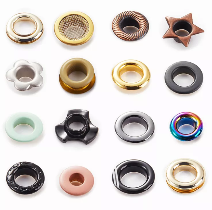 Garment Accessories Eyelet Grommet Custom Colour Logo Shape Metal Brass Fashionable Painted Diamond-shaped Safety Packing