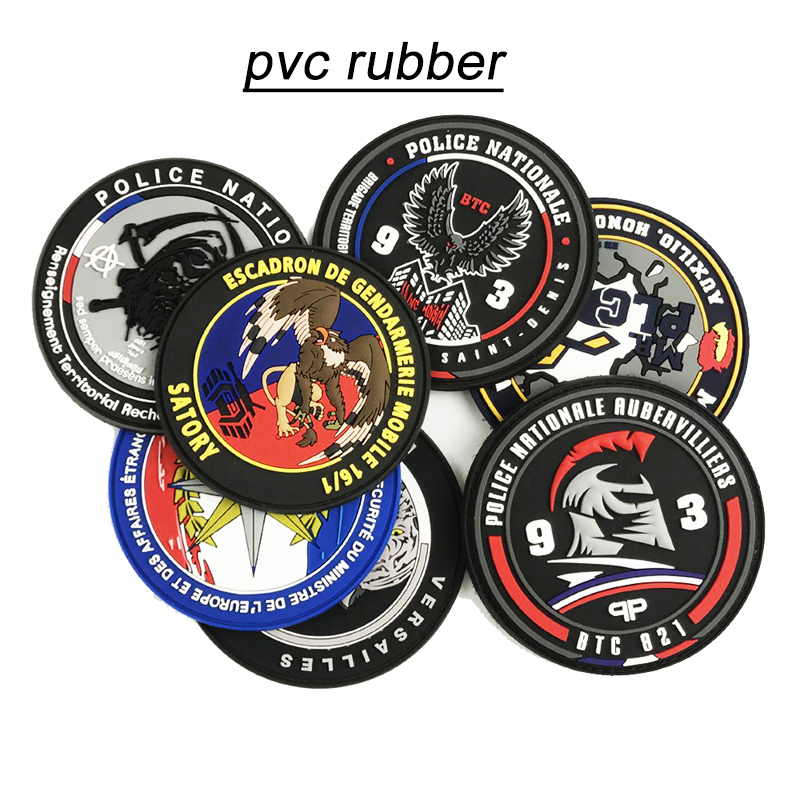 WYSE Custom Design Patches Embroidery Iron on Brand Name Military Woven Printed Badges Hook and Loop PVC Patch for Clothing