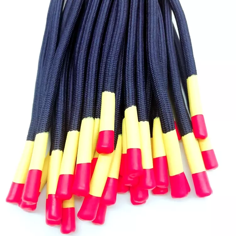 WYSE Custom Rope cord Polyester 6mm Round withTwo colors Silicone tips Trunks String Sport pants drawstring Polyester Hoodie String