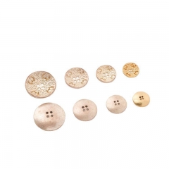 WYSE Custom Logo Zinc Alloy 4 Hole Button Metal Brass 2 Hole Sewing Button For Clothes