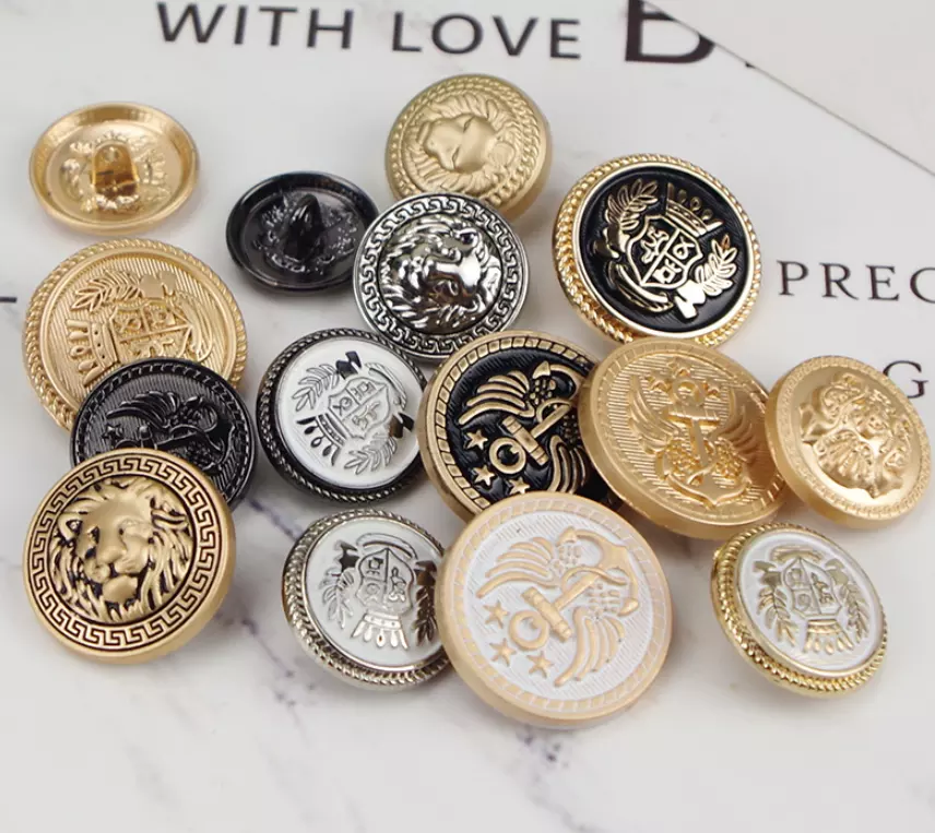 WYSE 2022 Custom Design 15mm 25mm Gold Metal Button For Jeans Suit Clothing And Coat