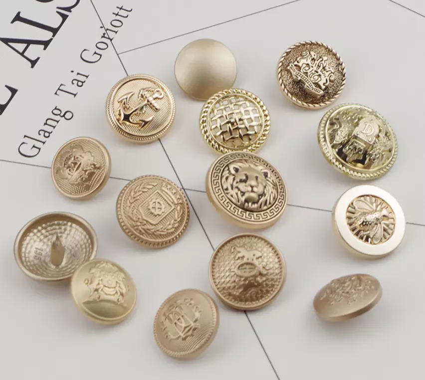 WYSE 2022 Custom Design 15mm 25mm Gold Metal Button For Jeans Suit Clothing And Coat
