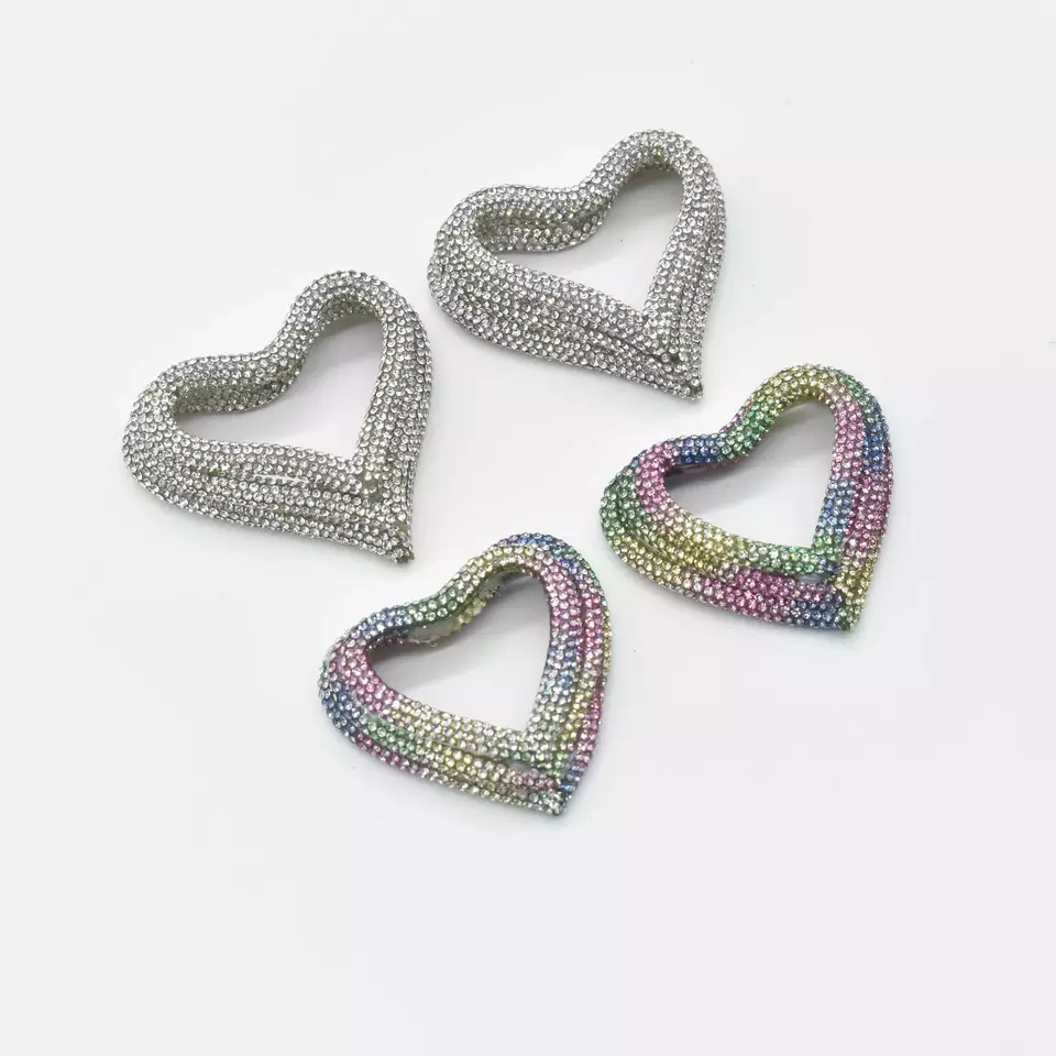 Elegant Crystal Colorful Round Flower Heart Shape Glass Diamond Rhinestone Decoration For Sandals