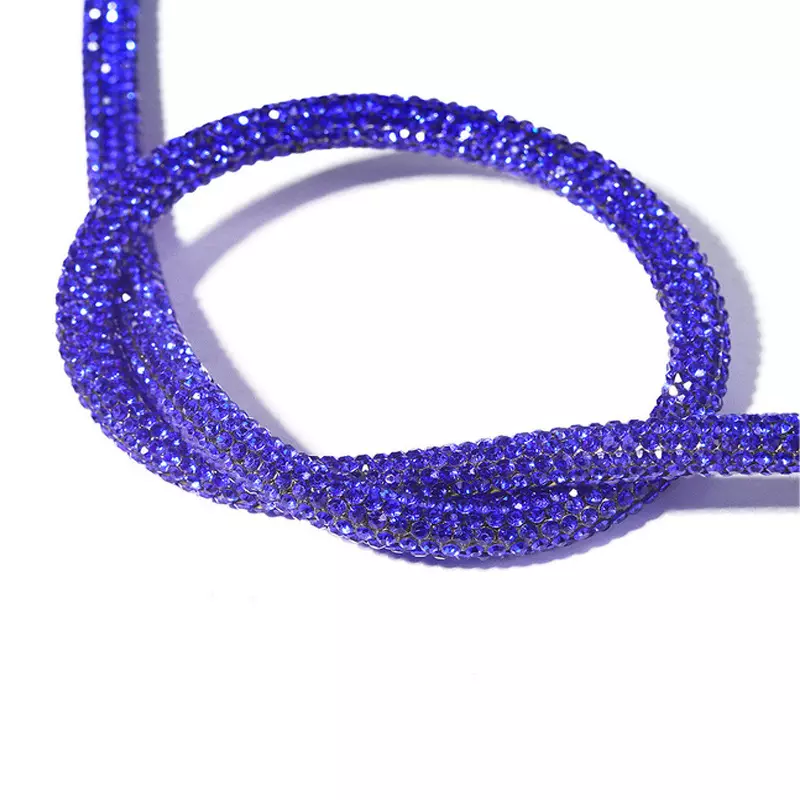 SSS 4/6/8mm Shiny Bling Rhinestone Chain Crystal Rhinestone Soft Tube Rope Diamond Rhinestone Rope Trimming For Shoe or Garment Accessories