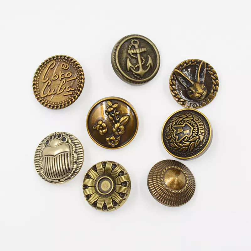 WYSE Metal Button Garment Accessories Custom Metal Brass Sewing Novelty Shank Buttons Uniform Suit Coat And Blazer Button