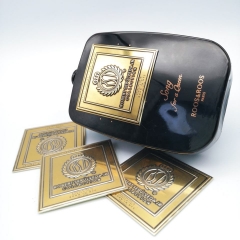 Custom Fragrance Perfume Private Metal Label New Design Logo Metal Tagges Perfume Debossed Metal Label
