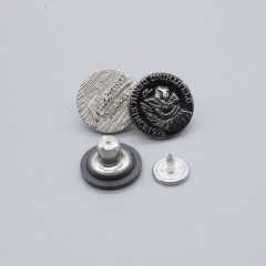 WYSE 2 Parts Customized Metal Zinc Diamonds Buttons Design Metal Jeans Button Fashion Style button For Jeans