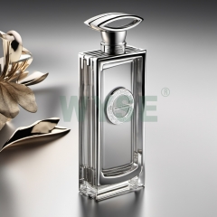WYSE Fashion 3D Perfum Bottle Golden Silver Tagges Custom Logo Sticker Metal Plate Sticker Embossed For Label Stickers